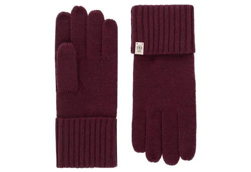 Roeckl Damen Essentials Winter-Handschuhe, Schwarz, ONE Size - Handschuhe & Fäustlinge für Damen, kuschelige Strickhandschuhe aus Kaschmir-Mischung mit stylishen Umschlag und Wappen-Emblem.