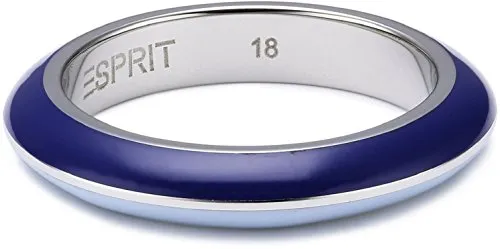 Esprit Damen-Ring Edelstahl rhodiniert Harz Marin 68 Mix Blue Fine