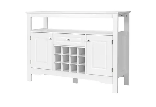 KOMFOTTEU Sideboard Küchenschrank mit Weinregal, 117 × 40,5 × 85,5 cm