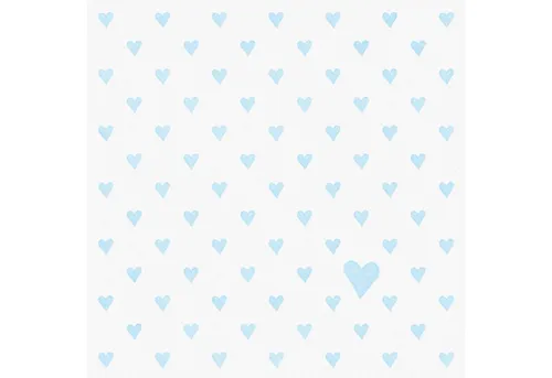 ti-flair Papierserviette, Servietten Papier 33x33cm 3-lagig Herzen Motiv 20 Stück Weiß / Blau