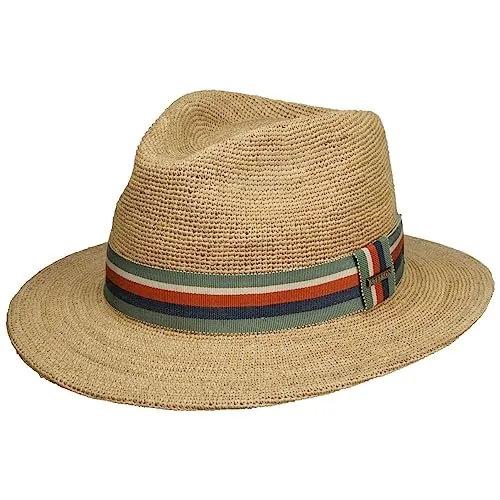 Stetson Littlefield Raffiahut Traveller Stil Naturfarbener Hut Luftig Handgefertigt Damen Herren Frühjahr Sommer Natur XL (60-61 cm)