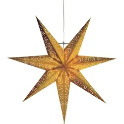 Papierstern Antique - 7-zackig - 60cm - Gold - Dekorativer Papierstern für festliche Anlässe, inklusive E14 Fassung und Kabel, ideal für stimmungsvolle Beleuchtung in jedem Raum.