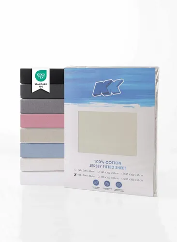 KK Shopping Bettwäsche Jersey Spannbettlaken Baumwolle 100x200+30 cm, diverse Farben, 1 teilig