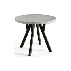 AlpiMeble Runder Esszimmertisch OVO, ausziehbar - Esszimmertisch mit modernem Design, ausziehbar von 80 cm auf 130 cm, ideal für kleine Räume und vielseitig einsetzbar.