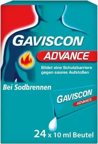 Gaviscon Advance Pfefferminz 240 ML - Arzneimittel zur Linderung von Sodbrennen und saurem Aufstoßen bei gastroösophagealem Reflux, ideal auch während der Schwangerschaft.