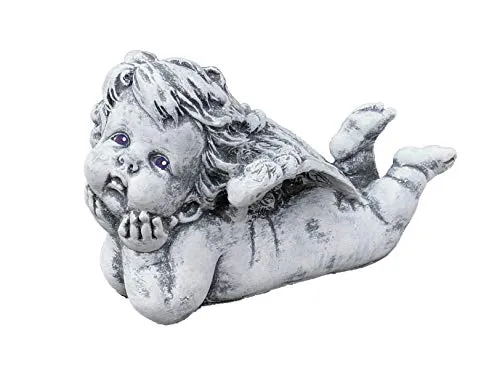 stoneandstyle Steinfigur liegender Engel Grabschmuck frostfest wetterfest