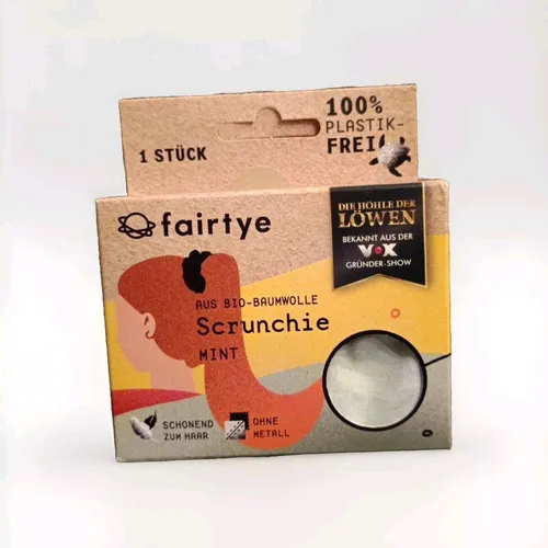 fairtye Scrunchie - Mint - aus Bio-Baumwolle - Plastikfrei - NEU! 1 x