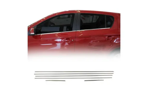 OMAC Zierleisten-Aufkleber für Hyundai i20 (2008-2014) – Edelstahl Chrom, 4tlg - Hochwertige Edelstahl-Autozubehörteile für Hyundai i20, die Kratzer vermeiden und dem Fahrzeug einen eleganten Look verleihen. Einfache Montage ohne Bohren, ideal für einen stilvollen Schutz.