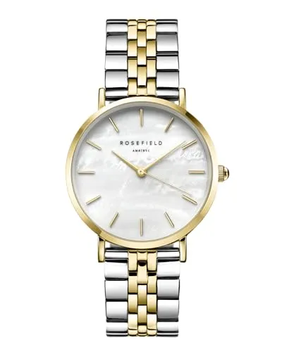 ROSEFIELD Damenuhr Oval Mesh Gold OWGMG-OV10 - Armbanduhren: Elegante Quarzuhr mit ovalem Edelstahlarmband und schnellem Bandwechsel-System für individuellen Stil. Perfekt für modebewusste Frauen!