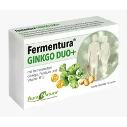 Fermentura® Ginkgo Duo Plus – Hochdosierte Ginkgo Biloba Kapseln - Pflanzliches Ergänzungsmittel mit 330 mg fermentiertem Ginkgo, Vitamin B12 und Folsäure für mentale Fitness. Vegan und ohne Zusatzstoffe, ideal für den Alltag.