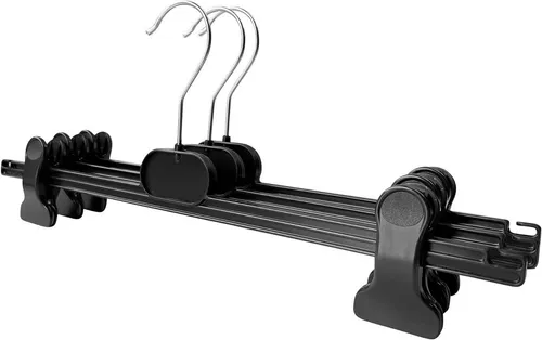 RSR Hangers Kleiderbügel RK 36 cm Hosenbügel Rockbügel Klemmbügel Clipbügel Kunststoff, (20-tlg)