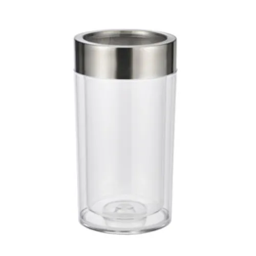 Haushalt International Weinkühler Weinkühler aus Kunststoff mit Edelstahlring 11.7 x 22.8cm