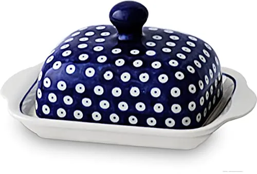 Bunzlauer Keramik Butterdose eckig für 250g - Hochwertige Butterdose aus Bunzlauer Keramik, temperaturausgleichend für stets streichzarte Butter. Ideal für den täglichen Genuss auf jedem Frühstückstisch.