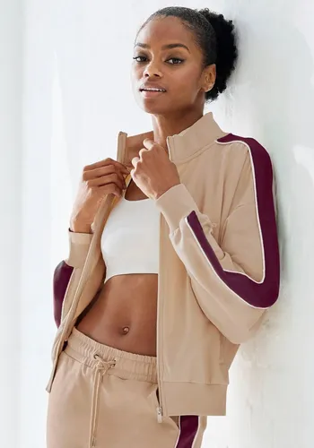 s.Oliver Sweatjacke mit Reißverschluss und Kontrast Einsätzen - Oberteile: Stylische Sweatjacke mit durchgehendem Reißverschluss und komfortabler, softer Sweatqualität - perfekt für Loungewear und entspannte Tage.