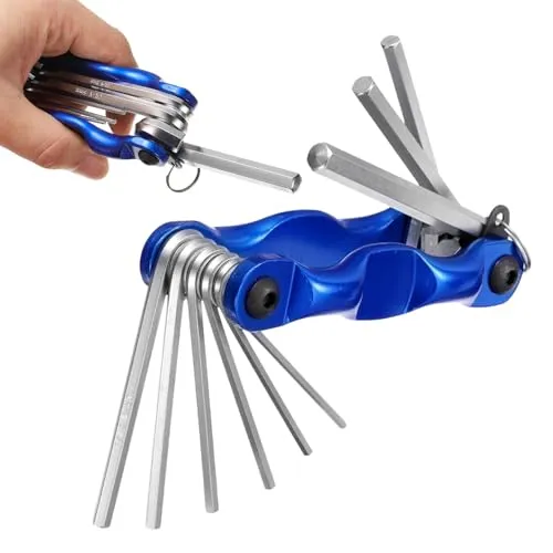 NAMIC 8 in 1 Klapp-Inbusschlüssel-Satz, Sechskant Torx Set, Innensechskant Satz, Inbusschlüssel Satz, Innensechskantschlüssel Set für Fahrräder, Motorräder, Fahrzeuge, Möbel