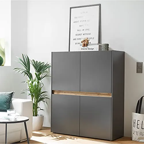 Lomadox Highboard CRISP-61, Wotan Eiche Nb. 100/120/40 cm