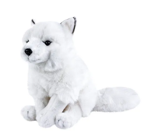Teddys Rothenburg Kuscheltier Polarfuchs weiß sitzend 26 cm - Stofftiere & Teddybären: Kuschelweicher Plüschpolarfuchs in Weiß, 26 cm groß und maschinenwaschbar bis 30°C - perfekte Begleitung zum Spielen und Kuscheln.