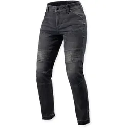 Revit Moto 2 Slim Damen Motorrad Jeans – Schwarz, Größe 29 30 - Motorradhosen mit Frontreißverschluss und 5 Außentaschen für praktischen Stauraum, perfekt für stilbewusste Bikerinnen.