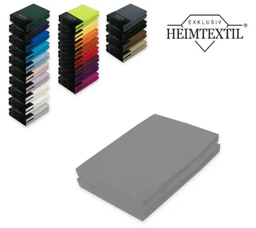 EXKLUSIV HEIMTEXTIL Spannbettlaken Doppelpack in Grau - Hochwertige Jersey Spannbettlaken im Doppelpack, ideal für Matratzen bis 100x200 cm. Mit rundum Gummizug für perfekten Sitz und pflegeleicht bei 60°C waschbar. Perfekt für erholsame Nächte!