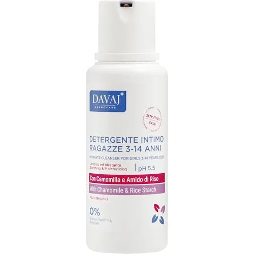 DAVAJ Sanfte Unterwäsche für Mädchen, Kamille, Reisstärke, 250 ml