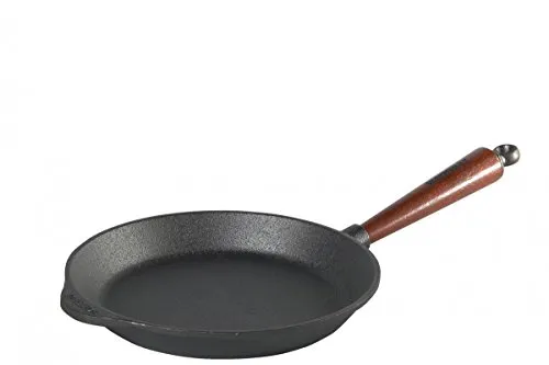 SKEPPSHULT Bratpfanne 24 cm - Gusseisen mit Holzgriff - Hochwertige Gusseisenpfanne mit 24 cm Durchmesser, ideal für gleichmäßiges Braten und perfekte Hitzeverteilung. Der ergonomische Holzgriff sorgt für sicheren Halt.