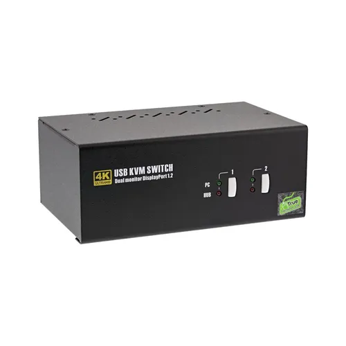 InLine 63642I KVM-Audio-USB-Switch - Umschalter für 2 x KVM/Audio/USB mit 1 lokalem Benutzer, ideal für effizientes Arbeiten an mehreren Geräten.