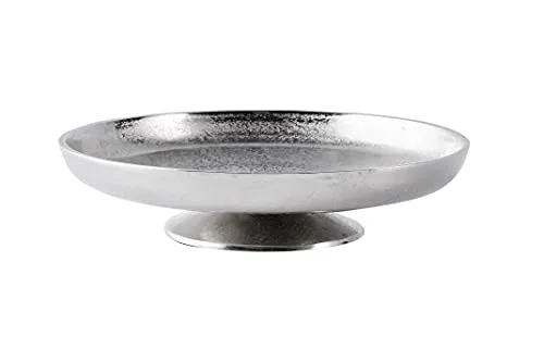 MichaelNoll Dekoschale Silber 29,5 cm - Handgefertigte Metall Tischdeko - Dekoschalen aus schwerem Aluminium, 100% Handarbeit, zeitloses Design in Silber - ideal für jeden Wohnstil und als elegantes Deko-Highlight.