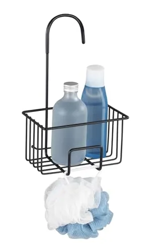 Dusch-Caddy Mod. Milito, schwarz, Edelstahl - Moderne Badablage aus rostfreiem Edelstahl und PET, ideal für eine stilvolle und praktische Badezimmerorganisation mit 10 Jahren Garantie.