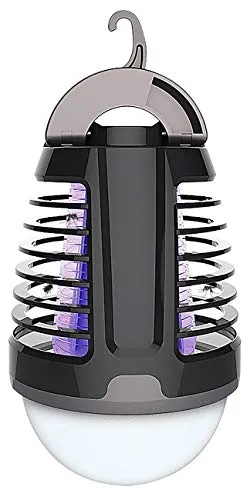 Exbuster Insektenlampe Akku: 2in1-UV-Insektenvernichter und Camping-Laterne mit Akku, dimmbar, USB (Insektenlampe Camping, Insektenvernichter elektrisch, Moskito)