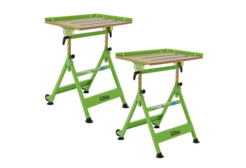 Baumarktplus Mobiler Schweißtisch 4-fach höhenverstellbar - Werkstatteinrichtung mit 4-fach höhenverstellbarer Arbeitsfläche, bis 150 kg belastbar und stufenlos neigbar bis 90°, ideal für rückenschonendes Arbeiten und maximale Flexibilität.