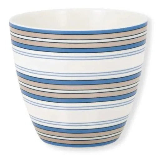 GreenGate Latte cup Carola beige Kaffeebecher Porzellan Streifen 350 ml