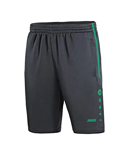 JAKO Kinder Trainingsshorts Active, Anthrazit/Türkis, 152