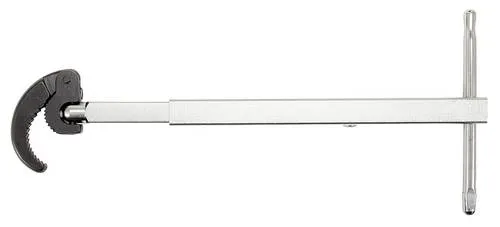 KS Tools Teleskop-Standhahn-Mutternschlüssel Ø 32-63mm - Sechskant-Steckschlüssel mit schwenkbarem Quergriff für optimale Kraftübertragung und teleskopierbarem Auszug – ideal für die Sanitärmontage.