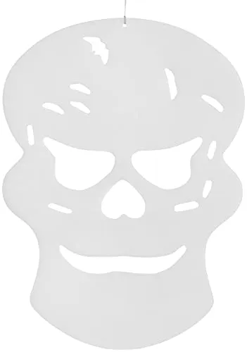 infactory Horror-Dekos: Glow-in-The-Dark Halloween-Fensterdeko Totenkopf, 26 x 19 cm (Partydeko, Fasching)