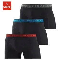 JACK & JONES Herren Jacwaistband Trunks 3 Pack - Herren-Boxershorts Multipack mit anatomisch korrekter H-Form für hohen Tragekomfort. Die Baumwoll-Elasthan-Mischung sorgt für Strapazierfähigkeit und Flexibilität.
