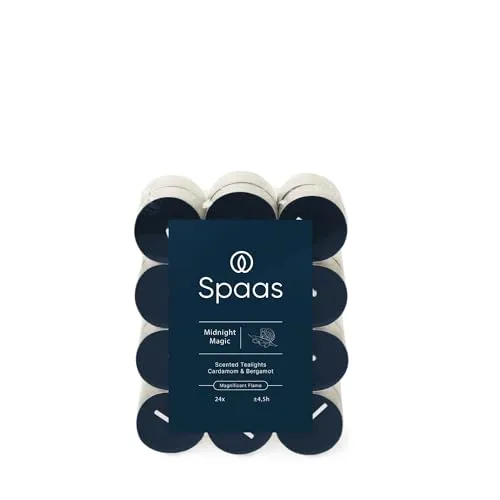 Spaas Duft-Teelichter, flach, 4,5 h, 24 Stück, Midnight Magic