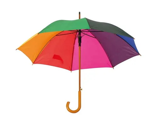 Easy Gifts Stockregenschirm Automatik-Regenschirm mit Holzgriff / Farbe: multicolor