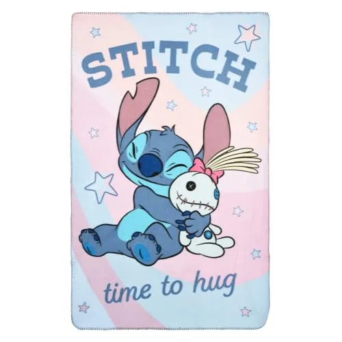 CARTOON Disney Stitch Decke Scrump für Kinder, 100 x 150 cm, weiche Fleecedecke aus 100% Polyester, 220 g/m², warm und leicht, ideal für Kinderbett oder Sofa