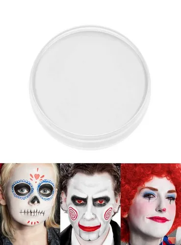 Maskworld Theaterschminke Schminke weiß 15ml - Halloween Geist Vampir Clown, Hochwertige Schminke für Halloween, Theater, LARP & Fasching