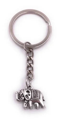Indien Elefant Schlüsselanhänger Anhänger Silber aus Metall