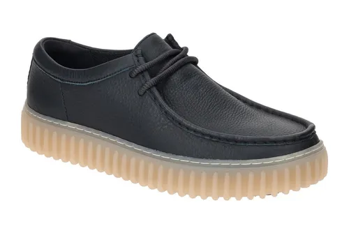 Clarks Torhill Lo Herren Lederschuhe - Navy, 42.5 - Sneaker mit kühner Rillensohle aus den 90ern, hochwertigem navyblauem Leder und herausnehmbarer Contour Cushion-Einlegesohle für optimalen Komfort bei jedem Schritt.