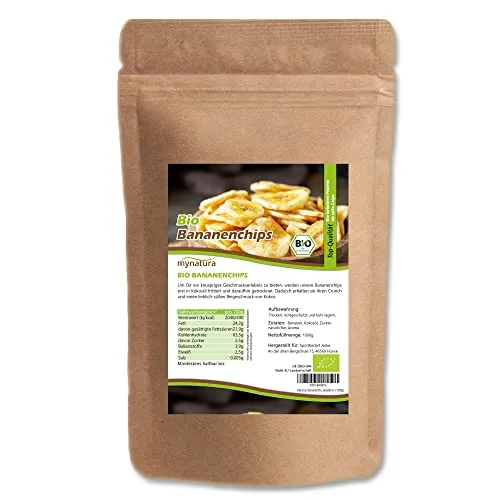 Mynatura Bio Bananenchips mit Kokosöl und Honig I getrocknet I Obst I Banane I Früchte I veredelt (1 x 1000g)
