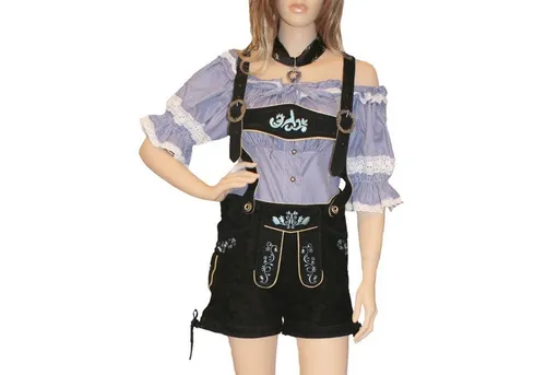 Damen Kurze Trachtenlederhose Turquoise Ziegenleder - Stilvolle Trachtenlederhose für Damen aus hochwertigem Ziegenleder, perfekt für festliche Anlässe und mit optimalem Tragekomfort.