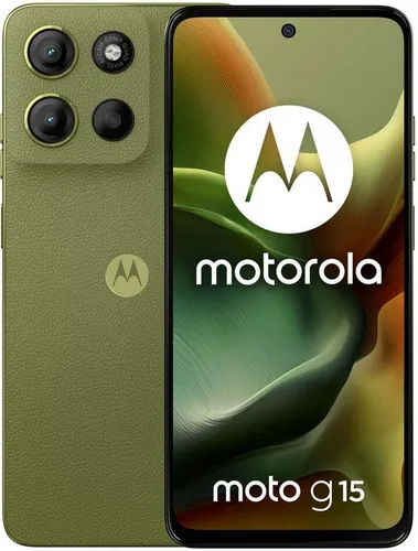 Motorola Moto G15 4G 8GB/128GB - Kinoreifes Entertainment - Handy mit 6,72'' Full-HD+-Display, kraftvollen Stereo-Lautsprechern und 50-MP-Kamerasystem für atemberaubende Fotos. Langanhaltender 5200-mAh-Akku und TurboPower™-Schnellladung.