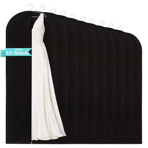 Thometzki Reise Kleidersack Kleiderschutzhülle Kleiderhülle Brautkleidhülle Vlies Atmungsaktiv ca 160 x 60 cm (2 Stck)