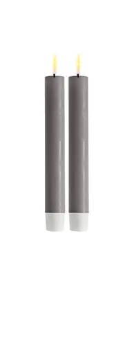 Deluxe LED-Stabkerzen 2-er Set, 15cm hoch, grau, RF-0039 in grau von Deluxe Homeart
