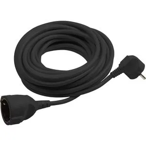 Meister Verlängerungskabel 7432520, für innen, Schutzkontakt, Kabeltyp H05VV-F aus Kunststoff, schwarz, 5 m