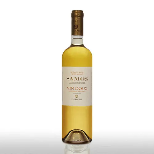 Samos Vin Doux 750ml - Süßer Likörwein aus Griechenland - Sonstige, exquisiter Dessertwein mit 15% Alkoholgehalt, hergestellt aus edlen Muskattrauben von den Ägäischen Inseln.