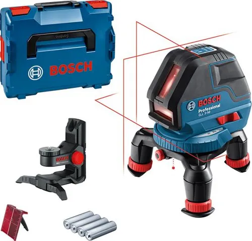 Bosch Professional GLL 3-50 Linienlaser – Präziser Kreuzlinienlaser mit 360°-Funktion - Messgeräte für exakte Nivellierung, ideal für Profis mit einer Nivelliergenauigkeit von ± 0,3 mm/m und einem Arbeitsbereich von bis zu 50 m.