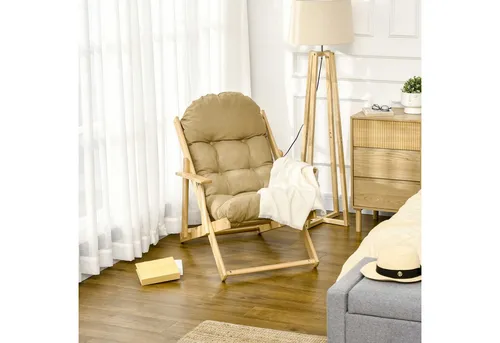 HOMCOM Klappbarer Relaxsessel mit Leinenoptik von HOMCOM